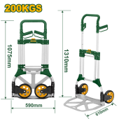 Тележка складная грузовая 200 кг, 610×590×1310 мм JDWB9A20 Jadever