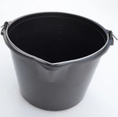 Ведро строительное 20L, пластик, с носиком, черный, Инагропром