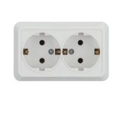 Розетка двойная 2P+Е 16A белая SELENA 1000kW