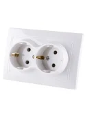 Розетка двойная 2P+E 16A белая LUNA 1000kW