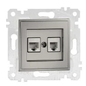 Розетка компьютерная RJ45 CAT6+телефонная RJ11 CAT3 500-002105-132