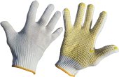 Перчатки трикотажные с анти-скользящим покрытием из ПВХ Белый/Желтый