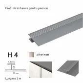 H4, Профиль для соединения панелей, 3 м Silver Matt