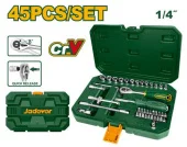 Набор ключей, отверток и торцевых головок 1/4" (45 шт); Jadever