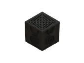 Дождеприемник Spark пластиковый квадратный с корзиной и решеткой (250x250x245)
