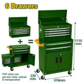 Инструментальный шкаф на колесах и ящик 616*330*1125 мм  JDCS4A08 Jadever
