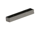 Лоток водоотводный фибробетоный BASE DN100 H125 с решеткой чугунной щелевой класс нагрузки C250