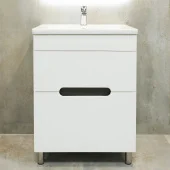 Шкаф напольный Etna белый матовый под умывальник Nomi Argo 600