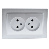 Розетка двойная без заземления Despina 102-212105-121
