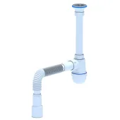 Сифон АНИ 1 ANIPLAST 1/4" x д 40 мм. С гибкой трубой д 40 x 40/50 мм
