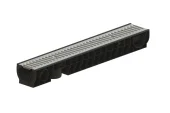 Лоток водоотводный POLYMAX BASIC DN100 H120 с решеткой стальной оцинкованной A15 (1000x160x120)