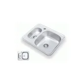 Мойка из нержавеющей стали 1,5 чаши, 620*480*130/190mm, inox