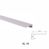 AL 16, Микро плинтус для пола, матовый серебристый, 2.5 м
