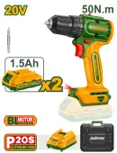 Дрель-шуруповерт беспроводная на аккумуляторе 20V 0-550-2000rpm + 2 аккумулятора; Jadever