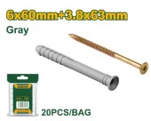 Дюбель-гвоздь 6*60+3.8*63 (20шт) JDXTO912 Jadever