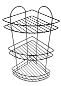 Полка угловая для ванной 3 яруса ECO BLACK TEKNIKTEL