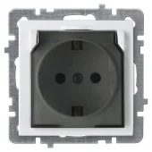 Розетка с крышкой ALEGRA NILSON с заземлением белая