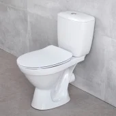 Унитаз Компакт CERSANIT - CERSANIA SIMPLE ON SLIM, нижний подвод, горизонтальный, микролифт DRP