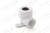 Угольник комбинированный с внутренней резьбой и креплением PP-R Ø20*3/4"  90° PN25, белый, RTP