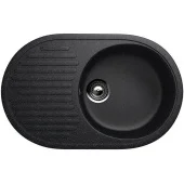 Мойка для кухни Ulgran U-107 врезная 720х455х180 мм, искусственный мрамор, черный