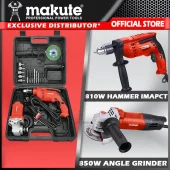 Набор: Угловая шлифовальная машина 850W + Ударная дрель 810W; AG016+ID003; Makute 