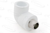 Угольник комбинированный с наружной резьбой PP-R Ø32*3/4"  90° PN25, белый, RTP