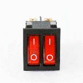 Переключатель клавишный e.switch.key.02, 6 pin, двойной, с индикацией