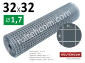 Сетка сварная оцинкованная в рулоне ячейка 32х32мм Ø1,7мм Ширина - 1м; Rultehcom