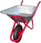 Тачка строительная (садовая) 100L~160kg, оцинкованный кузов, 0,7мм; WB6418