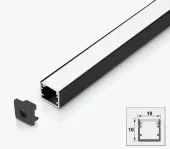 Накладной LED профиль PL-1010-BL 3m черный 10*10mm алюминий PANLIGHT