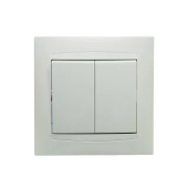 Выключатель двухклавишный Elmos Jasmin 10 A 230 В Белый