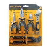 Набор 5шт: бокорезы, длинногубцы, плоскогубцы, разводной ключ, плоскогубцы сантехнические, EP-50316, Epica Star