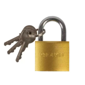 Замок навесной b40мм, чугунный, дужка d6мм , цвет латуни
