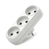 Тройник на 3 розетки 2P 10A 230V белый 1000kW