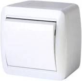 Выключатель проходной одноклавишный  для внешнего монтажа, IP44 серый