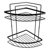 Полка угловая для ванной 2 яруса LAMALI BLACK TEKNIKTEL