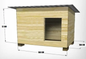 Будка для собаки, деревянная, большая