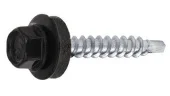 Саморез кровельный для крепления в дерево WFD-4.8*25 черный 