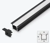 Профиль LED врезной 3m черный 15*10mm PL-1510A-BL 3m алюминий PANLIGHT