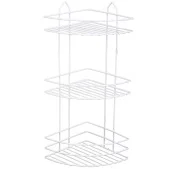Полка угловая для ванной Perilla 3 яруса, металлическая, белая 71303
