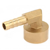 Латунный отвод с держателем шланга F - 1/2"x10