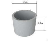 Кольцо железобетонное D=1.5m H=0.9m