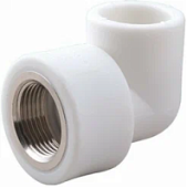 Угольник комбинированный с внутренней резьбой PP-R Ø32*1"  90° PN25, белый, RTP