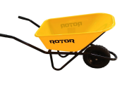 Тачка садовая с пластиковым кузовом 100 литр ROTOR WB6419 PR - Желтый