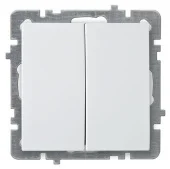 Выключатель двойной NILSON TOURAN 2P без рамки, белый