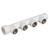 Коллектор полипропиленовый внутренняя резьба PP-R Ø32/½”*4, белый, RTP