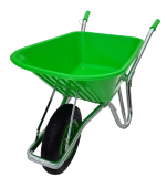 Тачка садовая с пластиковым кузовом 85 литров Зеленая