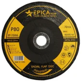 Диск шлифовальный по металлу, лепестковый P80 Ø180mm, EP-10466, Epica Star