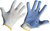Перчатки трикотажные с анти-скользящим покрытием из ПВХ Белый/голубой