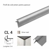 CL 4, Внешний угловой профиль для панелей, 4 мм*3 м Silver Matt